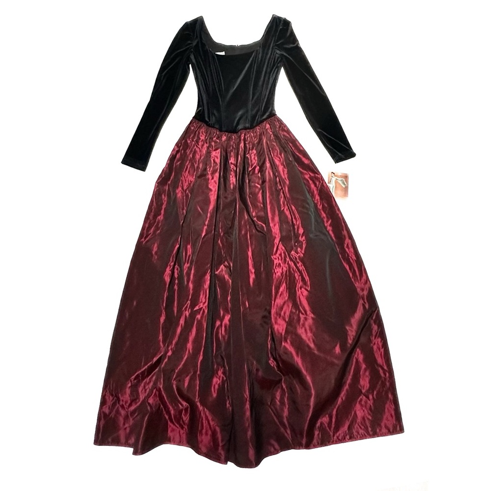Deadstock Vintage 1980s Jessica McClintock for Dillard’s Velvet Corset Ball Gown